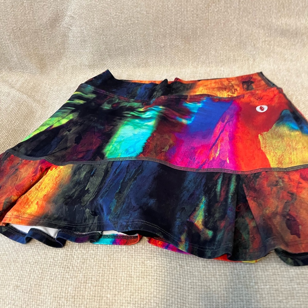 Vibrant Multicolor Ruffle Skort
